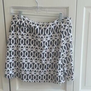 Black and White (with gold accenets) Lulu-B Medium Skort